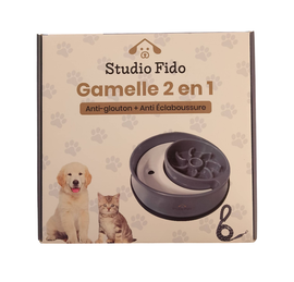 Miska dla psa, kota 2w1 na wode i pokarm (26cm, 500ml) + smycz