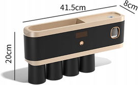 Półka wisząca uchwyt na szczoteczki + dozownik do pasty, organizer łazienkowy