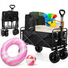 DUŻY SKŁADANY WÓZEK TURYSTYCZNY PLAŻOWY TRANSPORTOWY CAMPING PRZYCZEPKA XL