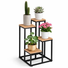 KWIETNIK STOJĄCY PODŁOGOWY METAL STOJAK NA KWIATY DONICZKI LOFT 4 PÓŁKI