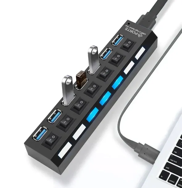 HUB USB 7 PORTÓW ROZDZIELACZ ROZGAŁĘŹNIK SWITCH