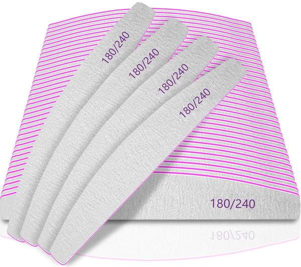 Zestaw pilników do paznokci 180/240 25 sztuk do manicure i pedicure