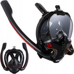 MASKA DO SNORKELINGU Z DWOMA FAJKAMI SM-14 S/M czarna