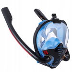 MASKA DO SNORKELINGU Z DWOMA FAJKAMI SM-14 S/M czarno-niebieska