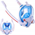 MASKA DO SNORKELINGU Z DWOMA FAJKAMI SM-14 S/M niebieska