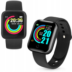 QIKtech Smartwatch  KROKOMIERZ TĘTNO ALERTY Bluetooth Polskie Menu (czarny)