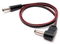 Przewód zasilający do efektów gitarowych DC 5,5/2,1 mm wtyki kąt/prosty