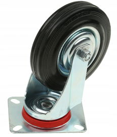 KOŁO OBROTOWE DO WÓZKA 100 MM – GUMA, SKRĘTNE