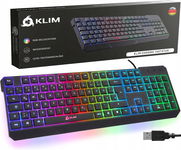 Klim Chroma Klawiatura Membranowa Gamingowa Qwertz Czarna (B4177)