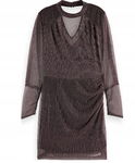 Sukienka Mini Scotch & Soda Lurex Z Wysokim Kołnierzem, Rozmiar 36 (07)