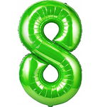 Unisun Zielony Balon Foliowy Cyfra 8 100Cm (B4024)