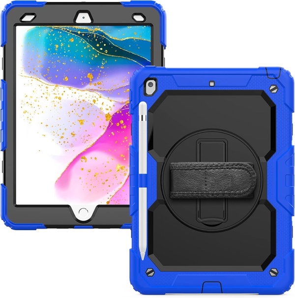 Etui iPad Air 3 10.5 / Pro 10.5 Pancerne 360 Stojak Pasek Niebieskie