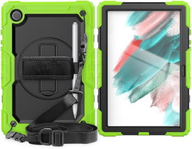 Etui Pancerne iPad Mini 6 8.3 Ekran Stojak 360 Pasek Rysik Zielone