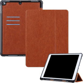 Etui Biznesowe iPad Air 2 Skórzane z Kieszenią na Karty i Stojakiem Brązowe