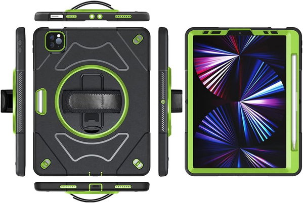 Etui Pancerne do iPad Pro 11 (2018-2021) - Zielone, Stojak 360°