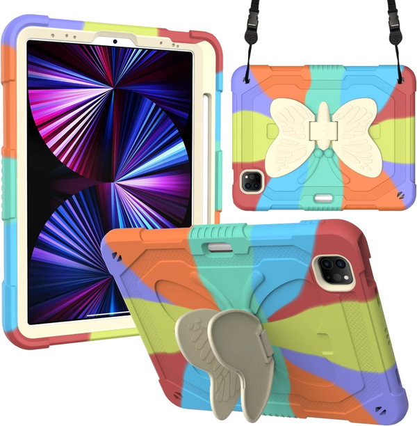 Etui Pancerne do iPad Pro 11 (2018-2022) - Motyw Motyl, Stojak 3D