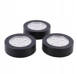 Lampka LAMPKI LED push meblowe dotykowe do szafy Zestaw 3 sztuki CZARNE