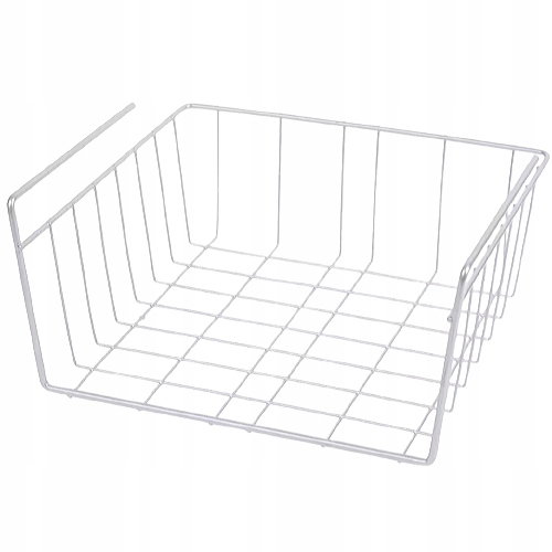 KOSZ KOSZYK METALOWY PODWIESZANY ORGANIZER POD PÓŁKĘ 30 X 26 X 14CM SZARY