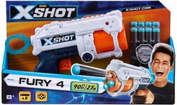 Pistolet Wyrzutnia Zuru Fury 4 X-SHOT Furry na 4 rzutki 16 strzałek