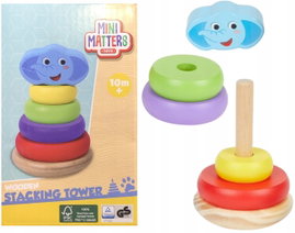 PIRAMIDKA WIEŻA UKŁADANKA EDUKACYJNA SORTER KLOCKI ZESTAW MINI MATTERS 6 EL