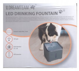 POIDŁO NA WODĘ DLA PSA FONTANNA LED Z FILTREM USB AUTOMATYCZNY DOZOWNIK