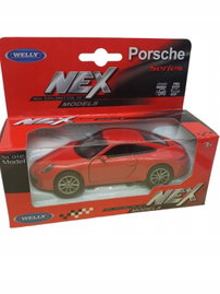 PORSCHE 911 CARRERA KOLEKCJONERSKI METALOWY MODEL SAMOCHODU 1.34 CZERWONY