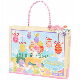 Puzzle Wielkanocne dla dzieci Zając w Samochodzie 45 elementów 35x25 Grafix