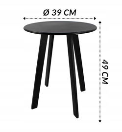 STOLIK KAWOWY OKRĄGŁY METALOWY SKŁADANY LOFT 40 x 49cm Kolor Czarny