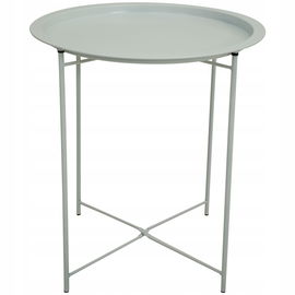 STOLIK KAWOWY OKRĄGŁY SKŁADANY METALOWY LOFT 46 CM ZDEJMOWANY BLAT BIAŁY