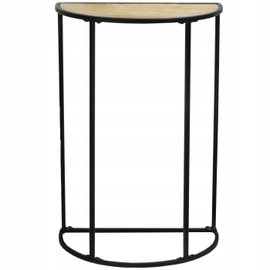 STOLIK METALOWY PRZYŚCIENNY JASNY BLAT OZDOBNY na kwiaty wazon 38x24x58 cm