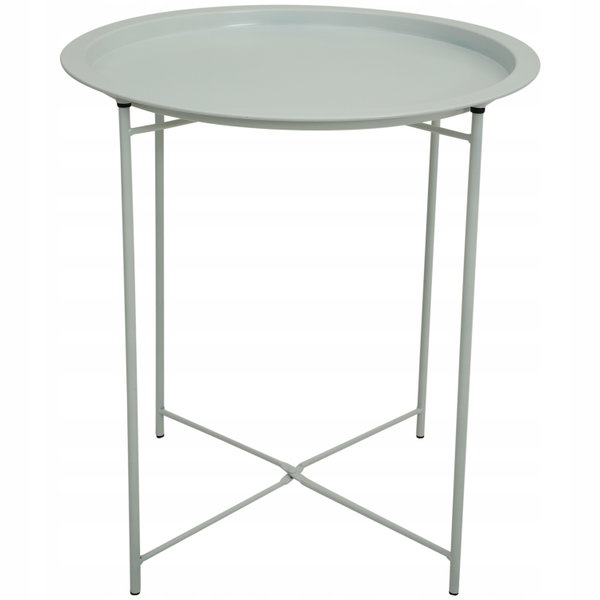 STOLIK OKRĄGŁY KAWOWY METALOWY SKŁADANY LOFT TARAS DOM OGRÓD LEKKI 47 CM