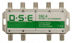 Sumator DSE SSC-4 TV Combiner 4 X SAT + złącze TV - Multiswitch 5 / 4