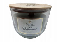 Świeca z drewnianym knotem i podstawą Sandalwood TreeWick 50h PALENIA 370g