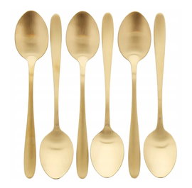 SZTUĆCE ZŁOTE ZESTAW łyżeczki deserowe 6 sztuk Excelent HouseWare matowe