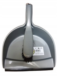 Szufelka i Zmiotka Zestaw Włos z Gumką Ergonomiczna rączka SzaroCzarna