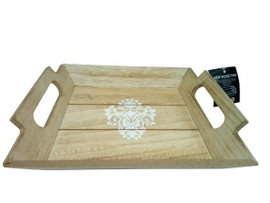 TACA DEKORACYJNA z uchwytami MDF 23x20cm WZÓR BEŻO