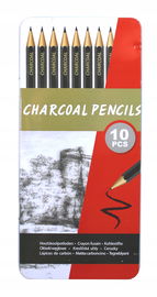 Zestaw ołówków węglowych do szkicowania rysunku Artist Pencils 10 sztuk