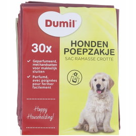 Woreczki na psie odchody ZAPACHOWE BRĄZOWE MOCNE GRUBE 30 sztuk Dumil