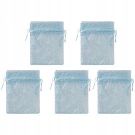 Woreczki z organzy Hobby Flora Organza Brokat brokatowe Błękitne 5 szt. set