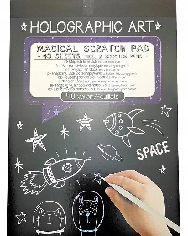 WYDRAPYWANKA zdrapka magiczny Zeszyt A5 blok do wydrapywania HOLOGRAPHIC