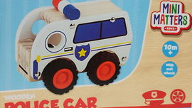 Samochód drewniany Mini Matters POLICE POLICJA 10 x 7,5 x 16,5 cm FSC  2022