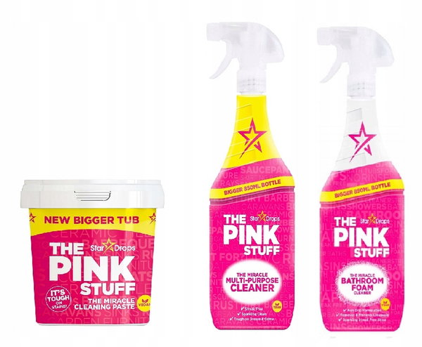 Środki do czyszczenia i szorowania PINK STUFF 2 płyny + Pasta zestaw 3 szt