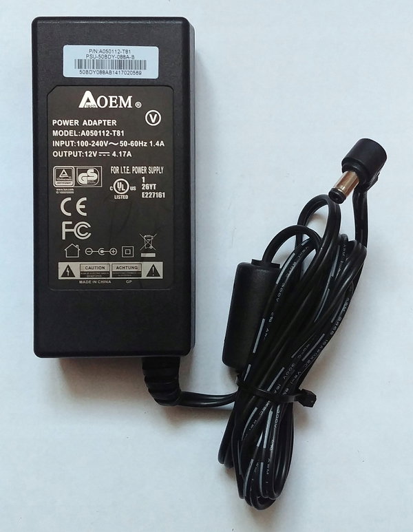 Zasilacz dekoder 4K AOEM model A050112-T81 NC+ CANAL+ ULTRABOX 12V 4,17A