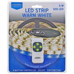 Taśma 300 LED 1300 lumen 3D Biała Wharm White 12V długość 5 metrów Pilot