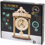 Zegar Retro Drewniane Mechaniczne Puzzle 3D do składania 13.5x9.5x24 cm 168