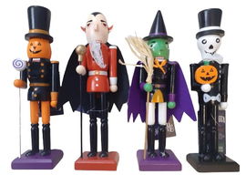 4 x DZIADEK DO ORZECHÓW ZESTAW: BABA JAGA, VLAD DRACULA, DYNIA, SZKIELETOR