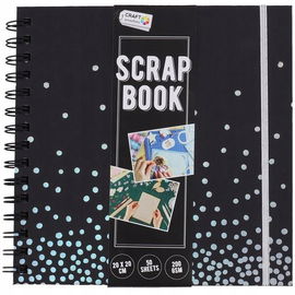 ALBUM DO SCRAPPINGU SCRAPBOOKING ozdobny czarny 20 x 20 cm 50 kart 200 GSM
