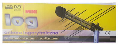 Antena TV ANT0026 sonus minilog/wzm/zas Z kablem 5M Barcza HDTV DVB CZARNA