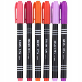 BRUSH PEN PISAKI PĘDZELKOWE 6 sztuk do KALIGRAFII