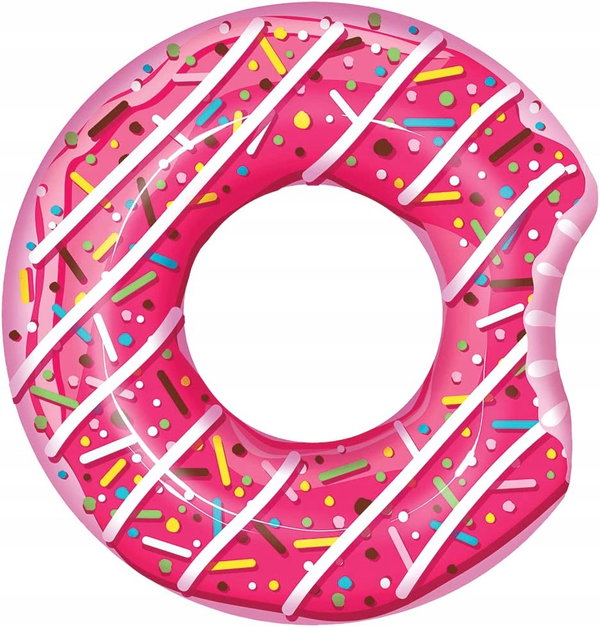 DMUCHANE KOŁO DO PŁYWANIA DONUT 107CM DUŻE BIG RÓŻOWY